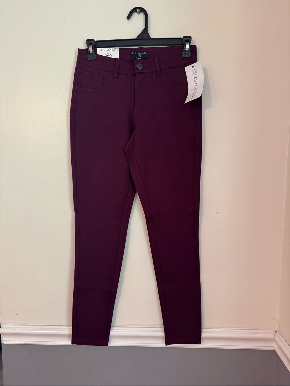 Dictionary NWT Burgundy Skinny Pants Size 4
